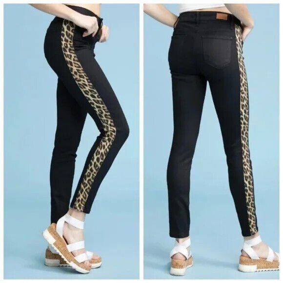 Judy Blue Skinny Fit Stretch Jeans Leopard Animal Print Tuxedo Stripe 3 / 26 - Picture 1 of 10